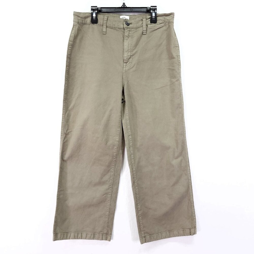 J.Crew Women's Size 29 Slim-Wide Green Canvas Pants Ankle Cropped 24"